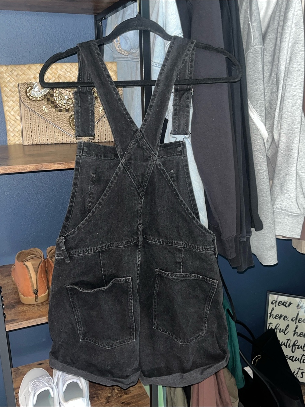 Free People Black Denim Short Overalls - Picture 4 of 5